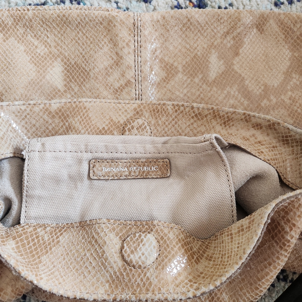 Banana Republic Beige Snakeskin Shoulder Bag